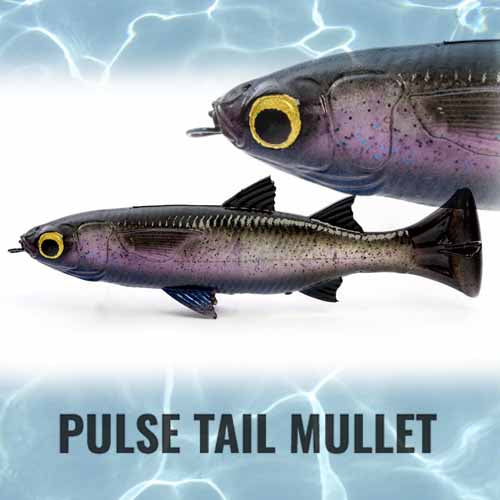 Savage Gear Loose Body Pulse Tail Mullet Fishing Lure 4 Inch - Saltwater & Freshwater Bass Trout Fishing Bait for Casting and Trolling