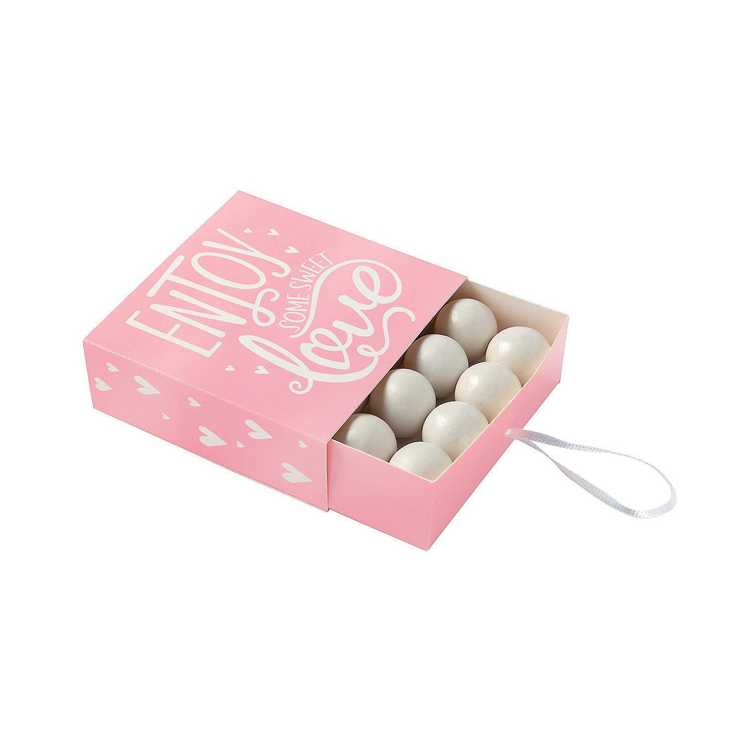 Fun Express Text Pull Boxes for Wedding & Party Supplies - 12-Piece Set of Decorative Paper Boxes - Perfect for Wedding Favors, Bridal Showers & Birthday Party Decorations