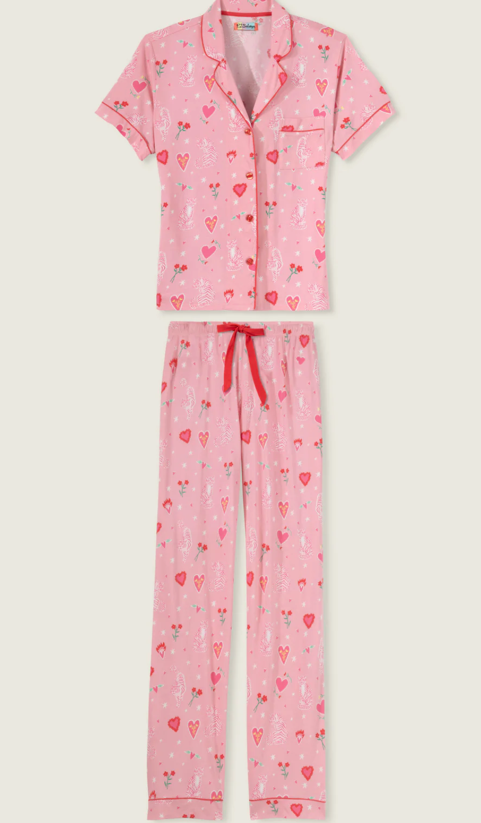 PJ Salvage Whimsy Tiger Pajama Set - Cozy & Cute Sleepwear for Women - Perfect for Lounging, Sleepovers & Relaxing Nights