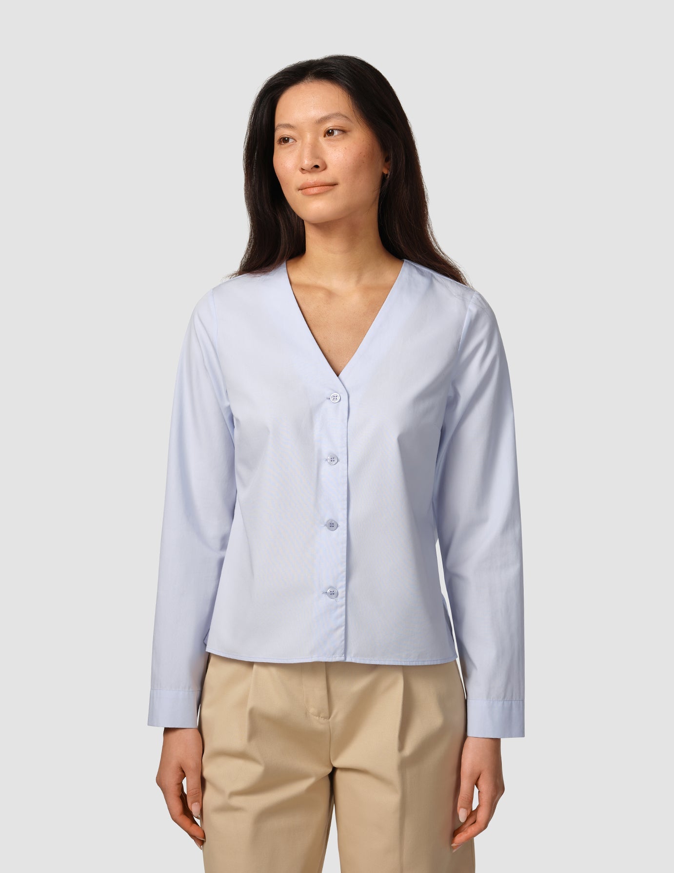 Madison Blouse Women's Powder Blue Casual Shirt - Perfect for Office Wear, Dates & Everyday Outfits