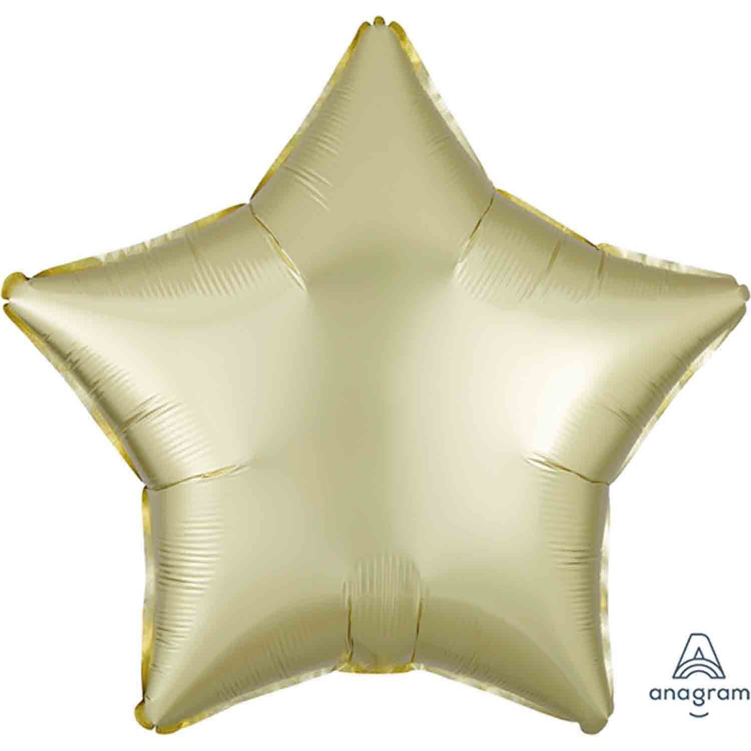 45cm Standard XL Satin Luxe Pastel Yellow Star Balloon for Birthday Party Decorations, Baby Showers, Gender Reveals & Special Events
