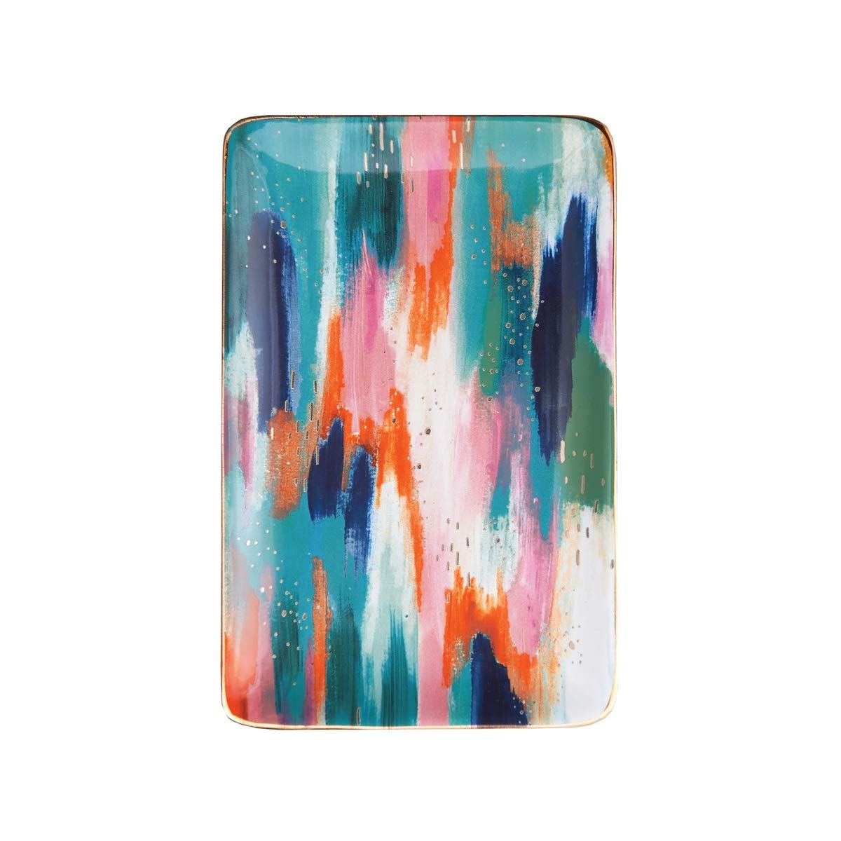 Carol & Frank Green Colorful Brush Trinket Tray - Perfect for Jewelry Storage, Makeup Organizer & Home Decor Accessory