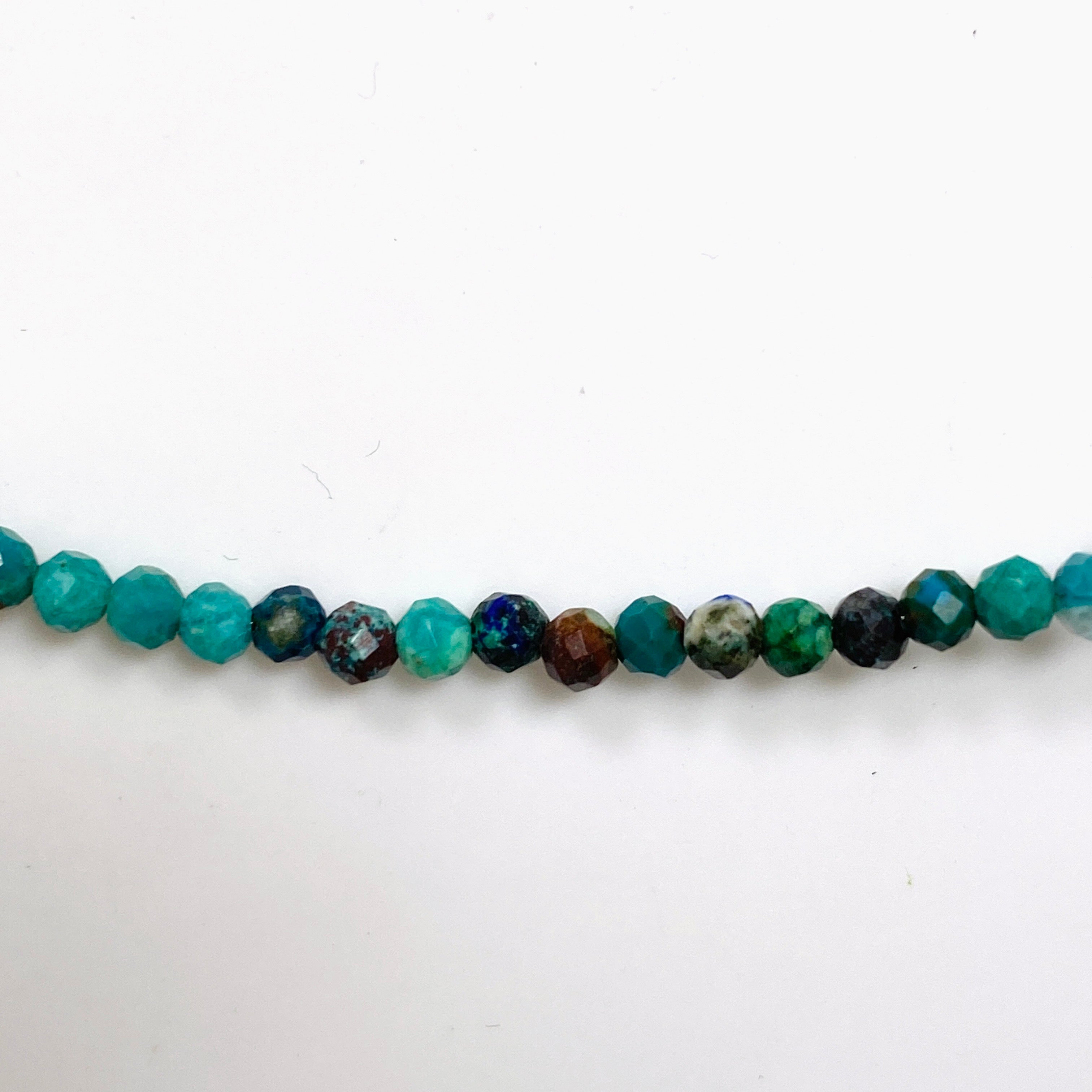 2.5mm Micro Bead Chrysocolla Necklace - Elegant Handmade Gemstone Jewelry for Women, Perfect for Daily Wear, Office & Special Occasions