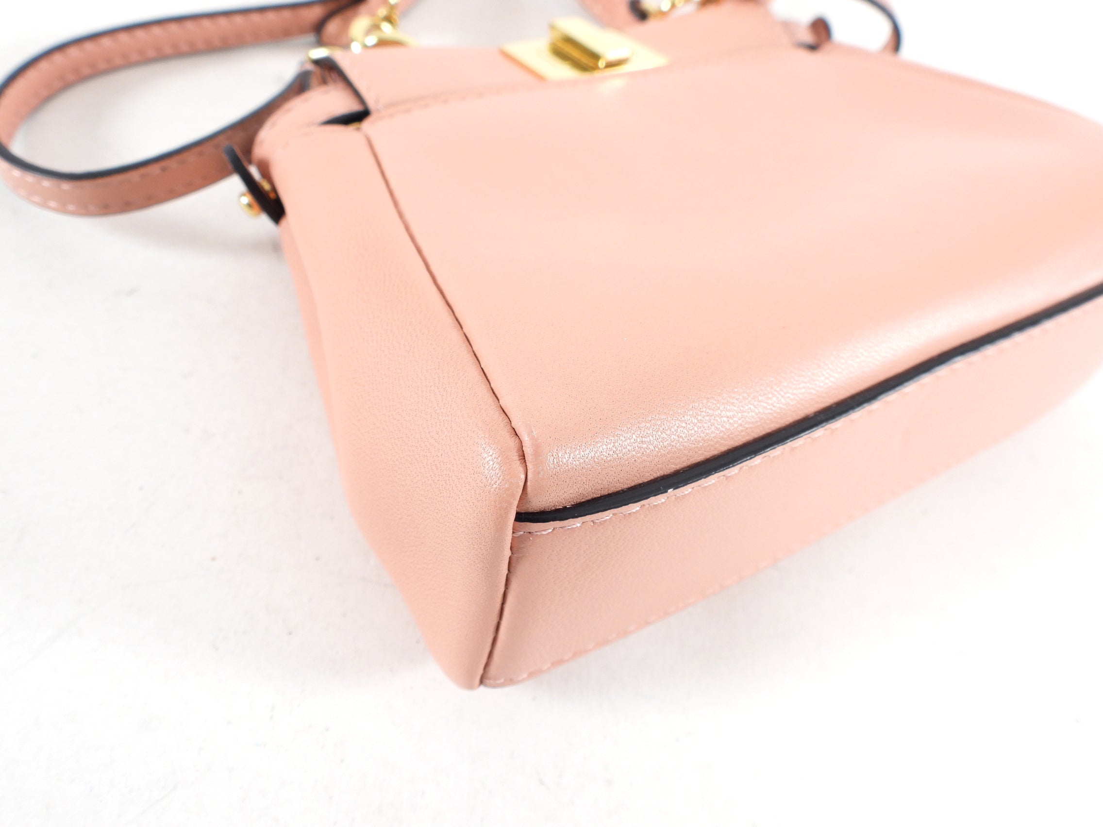 Fendi Soft Pink Micro Peekaboo Crossbody Bag - Luxury Leather Handbag for Women | Perfect for Date Night, Parties & Everyday Use