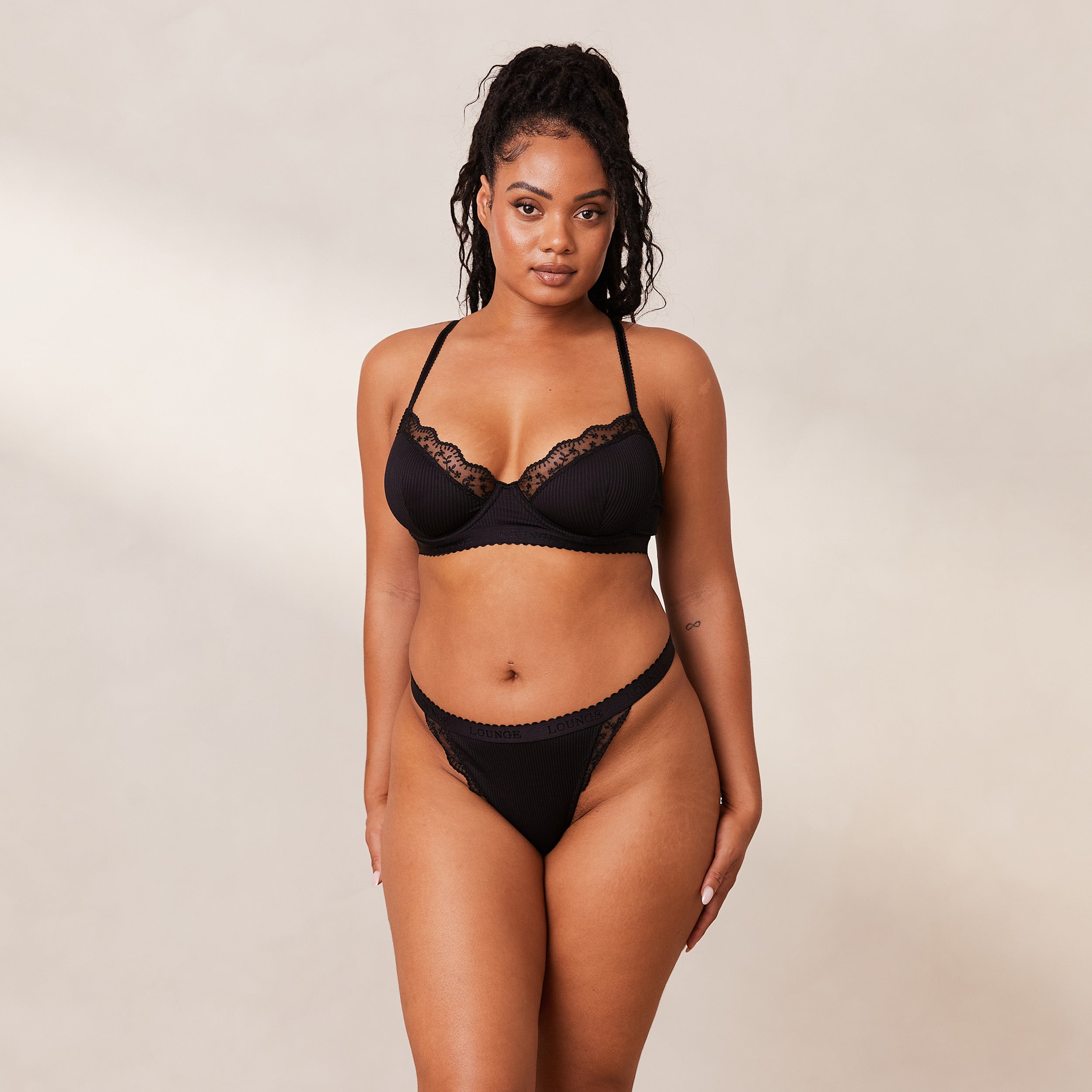 Ribbed Balcony Bra - Black Lace Underwire Push Up Bra for Women | Perfect for Everyday Wear, Date Nights & Special Occasions