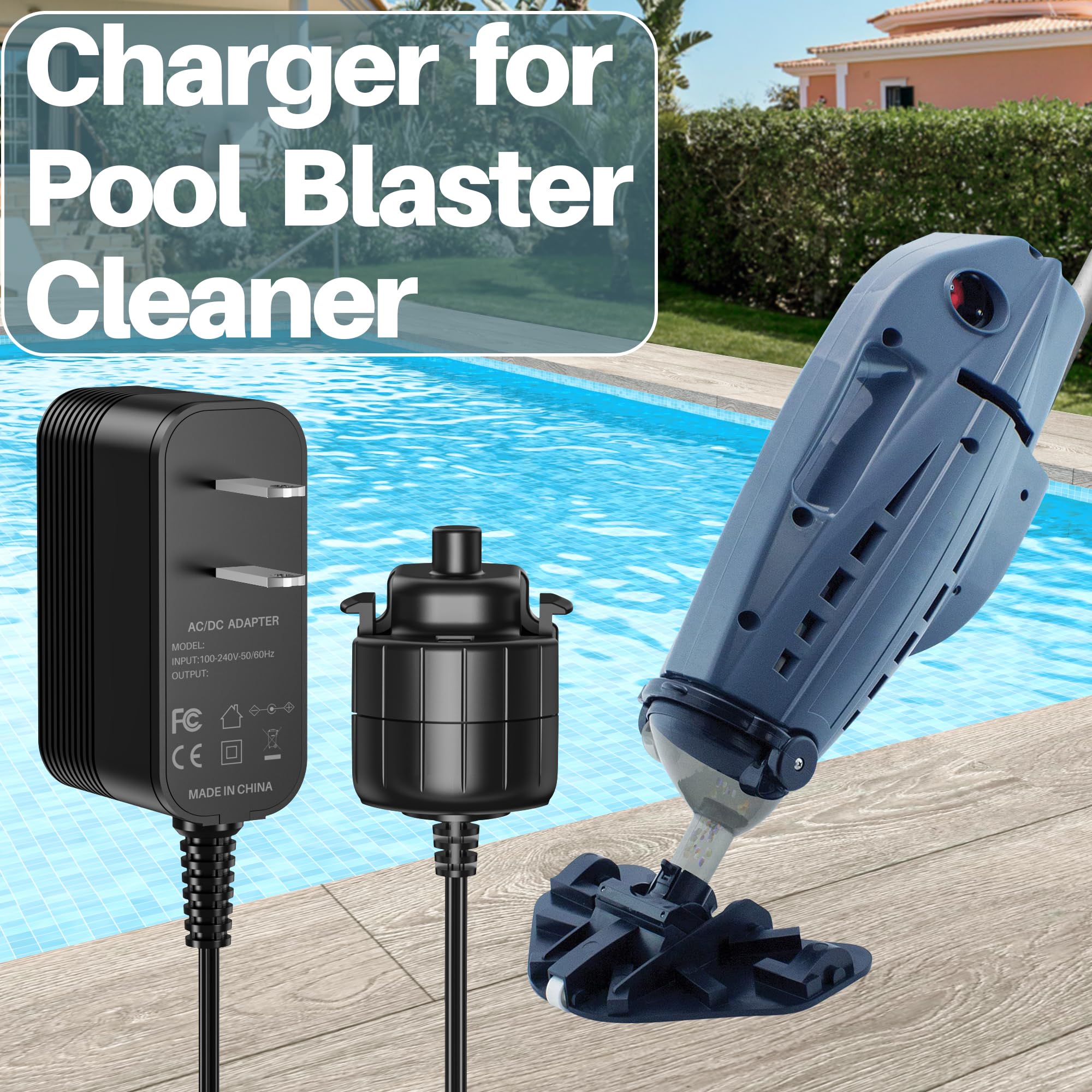 Pool Blaster Vacuum Charger & Power Cord - Compatible with Max Li, Max Li CG, Max Li HD, Millenium Li, iVAC 360 Li, Volt FX-8 Li - Replacement Charging Adapter for Cordless Pool Cleaners | Perfect for In-Ground & Above-Ground Pool Maintenance