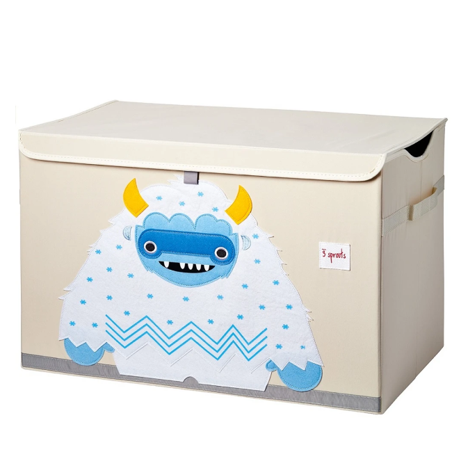 3 Sprouts Yeti Toy Storage Chest - Kids' Room Organizer for Stuffed Animals, Books & Toys | Durable & Stylish Nursery Decor for Boys & Girls
