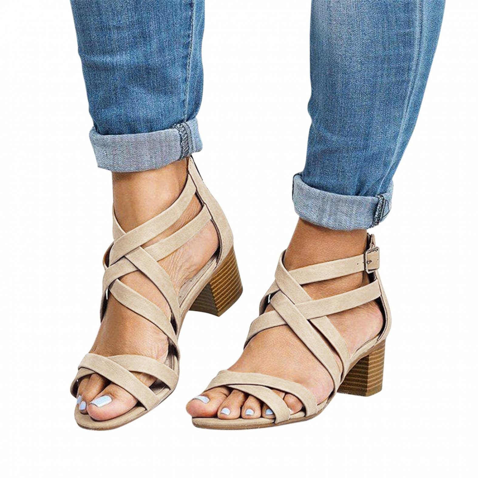 Women's Cute Summer Platform Gladiator Sandals 2022 - Fisherman Strappy Flat Sandals with Ankle Strap | Perfect for Beach, Vacation & Casual Outfits