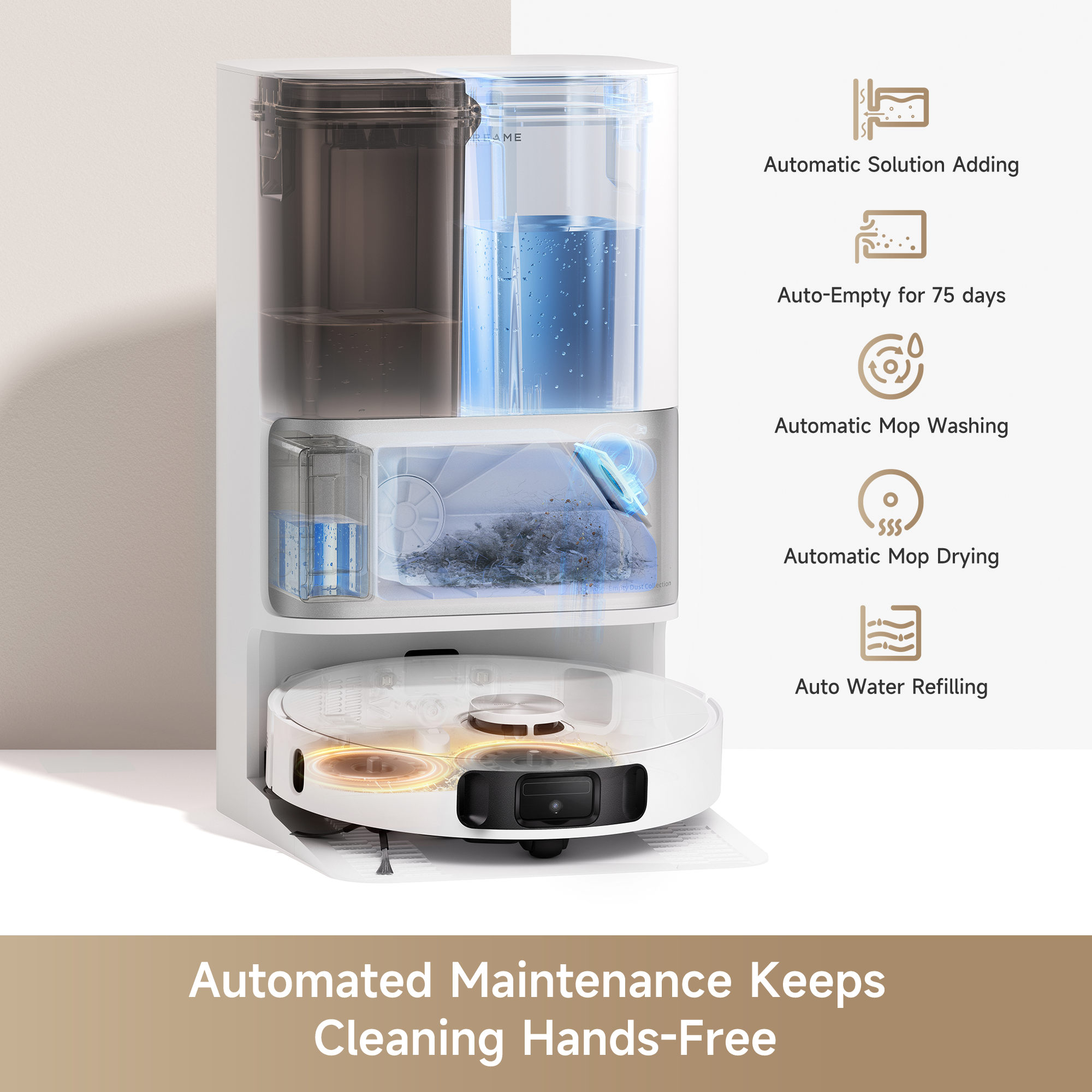Dreame L30 Ultra S Robot Vacuum and Mop Combo with Self-Cleaning & Auto-Empty Dock - Smart Home Cleaning for Hardwood Floors, Carpets & Pet Hair