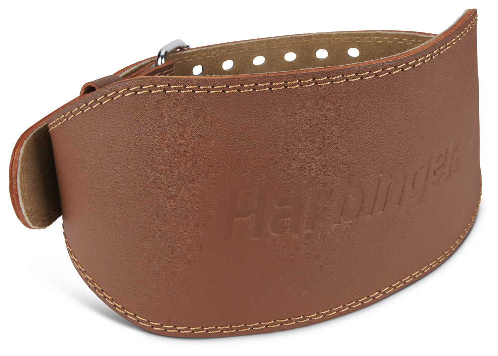 Harbinger Unisex 6'' Padded Leather Weightlifting Belt - Brown for Gym, CrossFit & Powerlifting Support