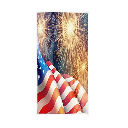 Premium 4th of July Patriotic American Flag Bath & Kitchen Towels - Soft Absorbent 16x30 Inch Hand, Dish & Guest Towels for Bathroom, Hotel, Spa, Gym - Perfect for Independence Day Decor & Summer BBQ Parties