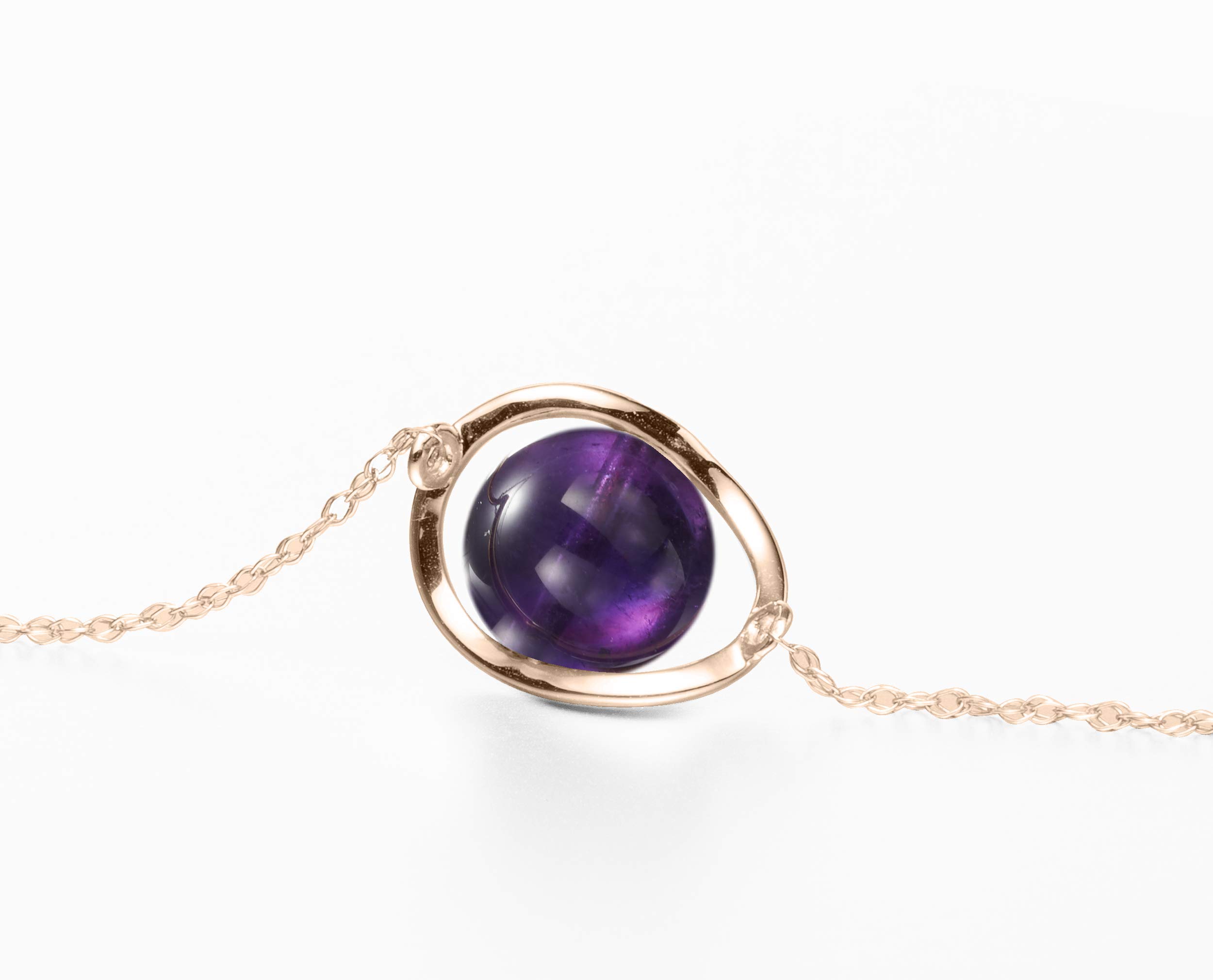 Handmade 14K Yellow Gold Amethyst Necklace - February Birthstone Pendant, Purple Gemstone Jewelry for Women | Perfect for Valentine's Day Gifts, Anniversary Presents & Everyday Elegance