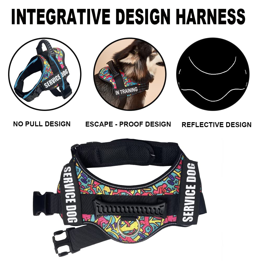 Dihapet No Pull No Choke Dog Harness - Adjustable Service Dog Vest for Training, Walking & Jogging - Perfect for Small Medium Large Dogs - Ideal for Outdoor Adventures, Pet Training & Daily Walks