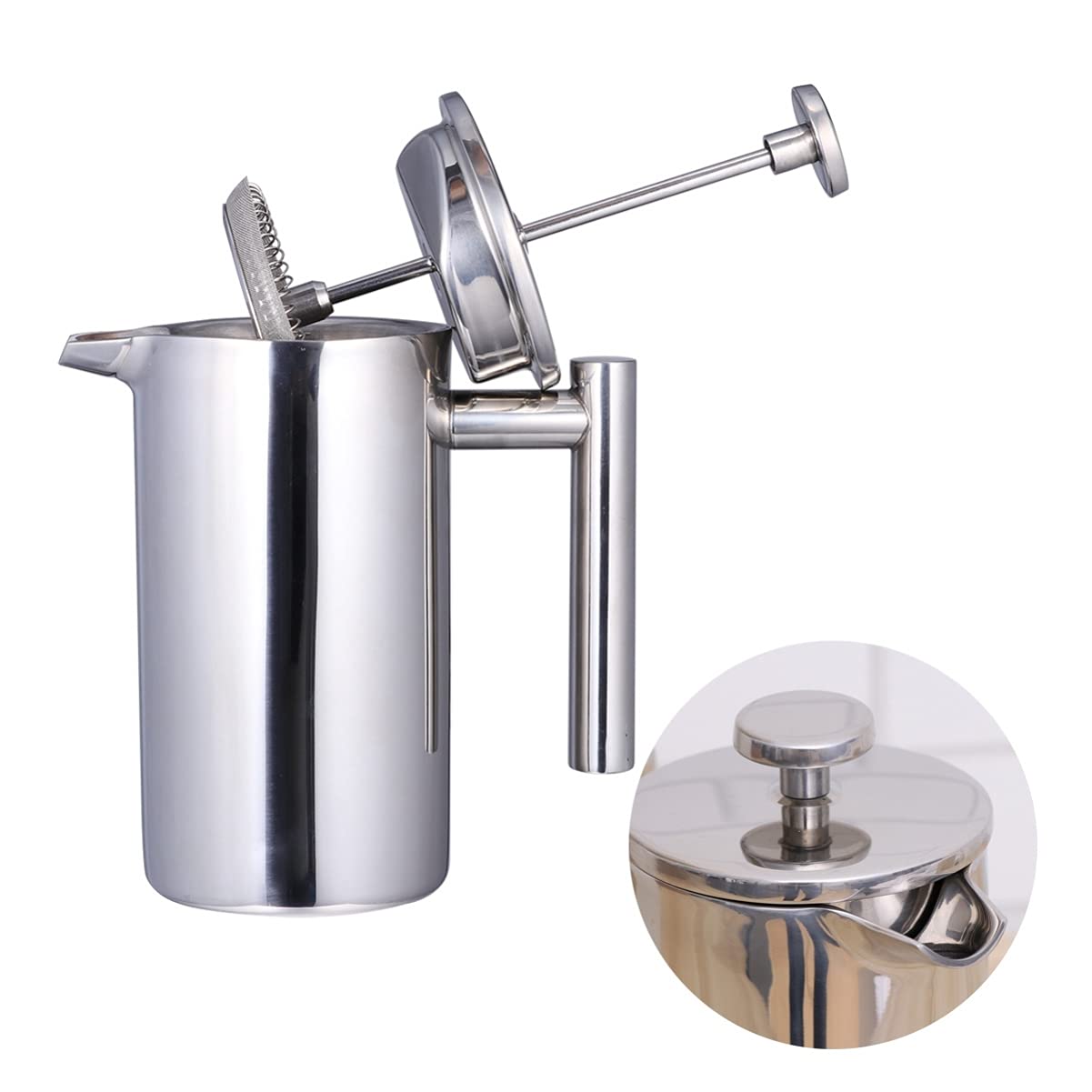 DOITOOL Double Wall Espresso Coffee Maker - Portable Camping Coffee & Tea Brewer, Hand Press Espresso Machine with Squeezer for Home, Office & Outdoor Use