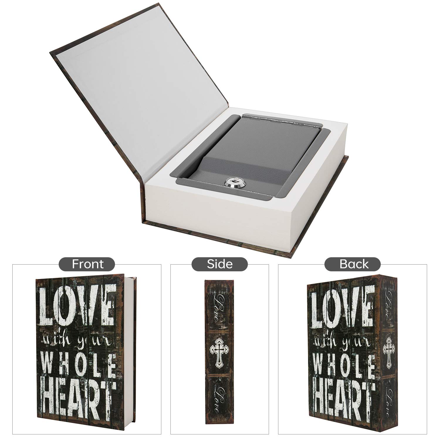 Real Paper Transfer Book Safe with Hidden Compartment & Key Lock - 8.7×6×2 Inch Disguised Storage for Valuables | Perfect for Home Security, Cash Stashing & Travel Essentials