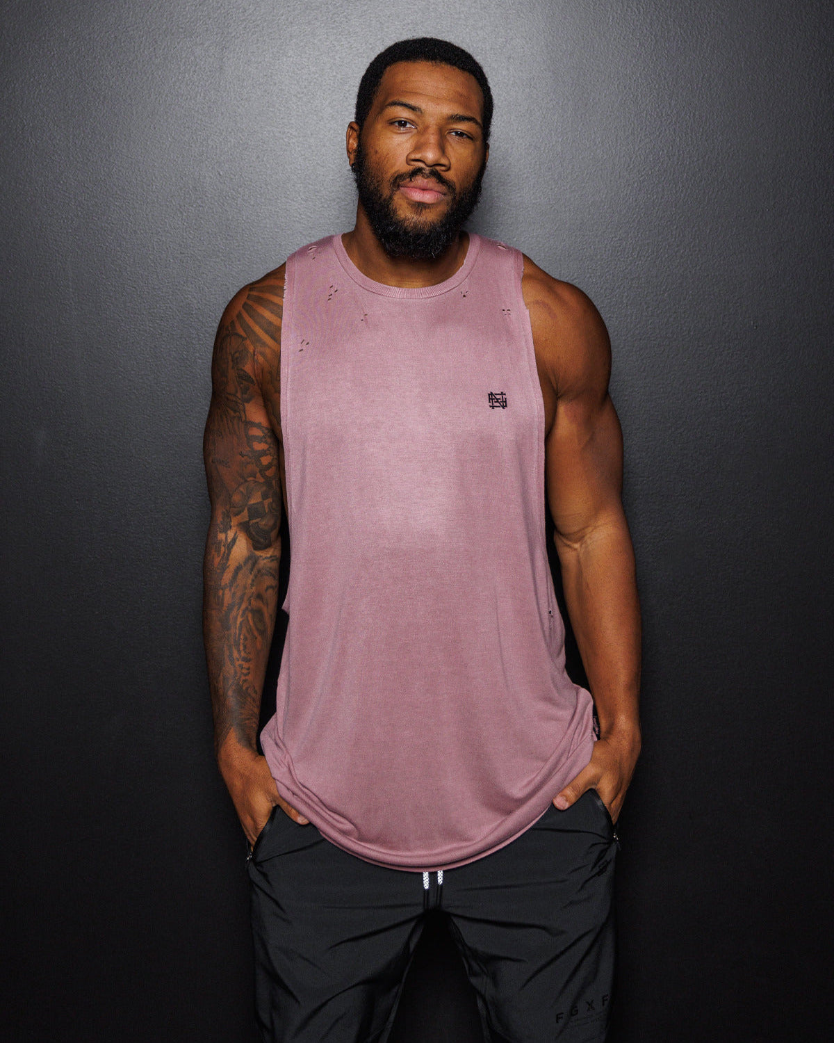 MOTO DISTRESSED BRO TANK TOP - Red Vintage Style Muscle Tee for Men | Gym Workout, Streetwear Fashion, Casual Summer Outfit