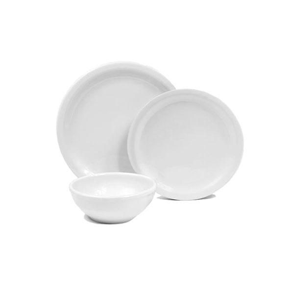 3-Piece White Dinnerware Set - American Bistro Style Plates for Casual Dining & Entertaining