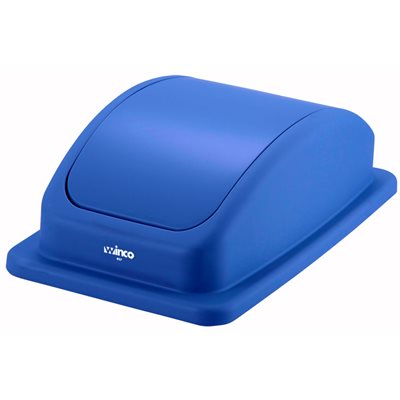 Winco 23 Gallon Swing Lid Trash Can Replacement - Blue | Durable & Secure Fit for Slender Waste Bins | Perfect for Kitchen, Office & Bathroom Use