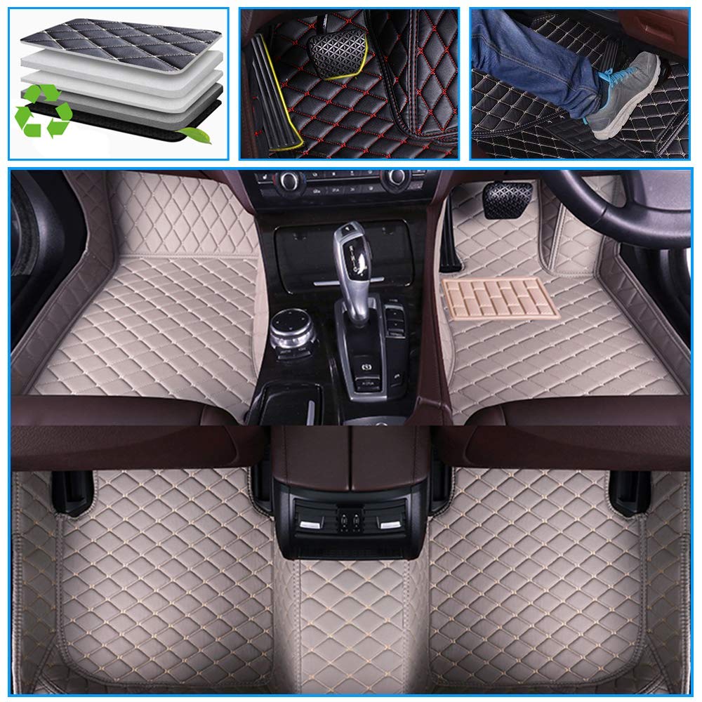 Custom Fit Car Floor Mats for Kia Soul 2014-2019 - All Weather Protection, Full Coverage, Non-Slip Leather Floor Liners (Gray) - Perfect for Daily Commute, Road Trips & Winter Driving