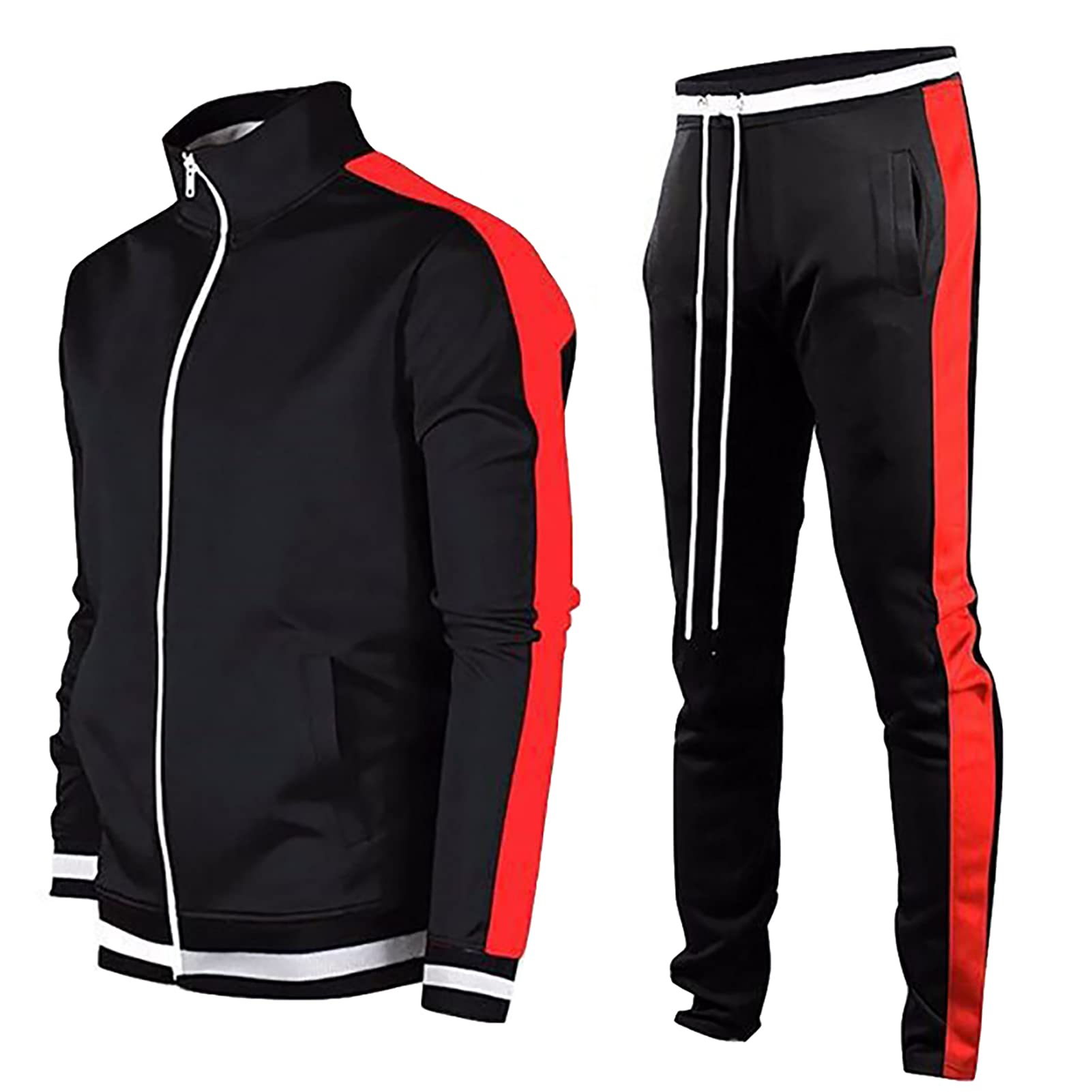 LeerKing Men's Tracksuit Activewear - Full Zip Sweat Suit Joggers Sports Set for Youth & Teens | Gym, Running, Casual Wear & Outdoor Activities
