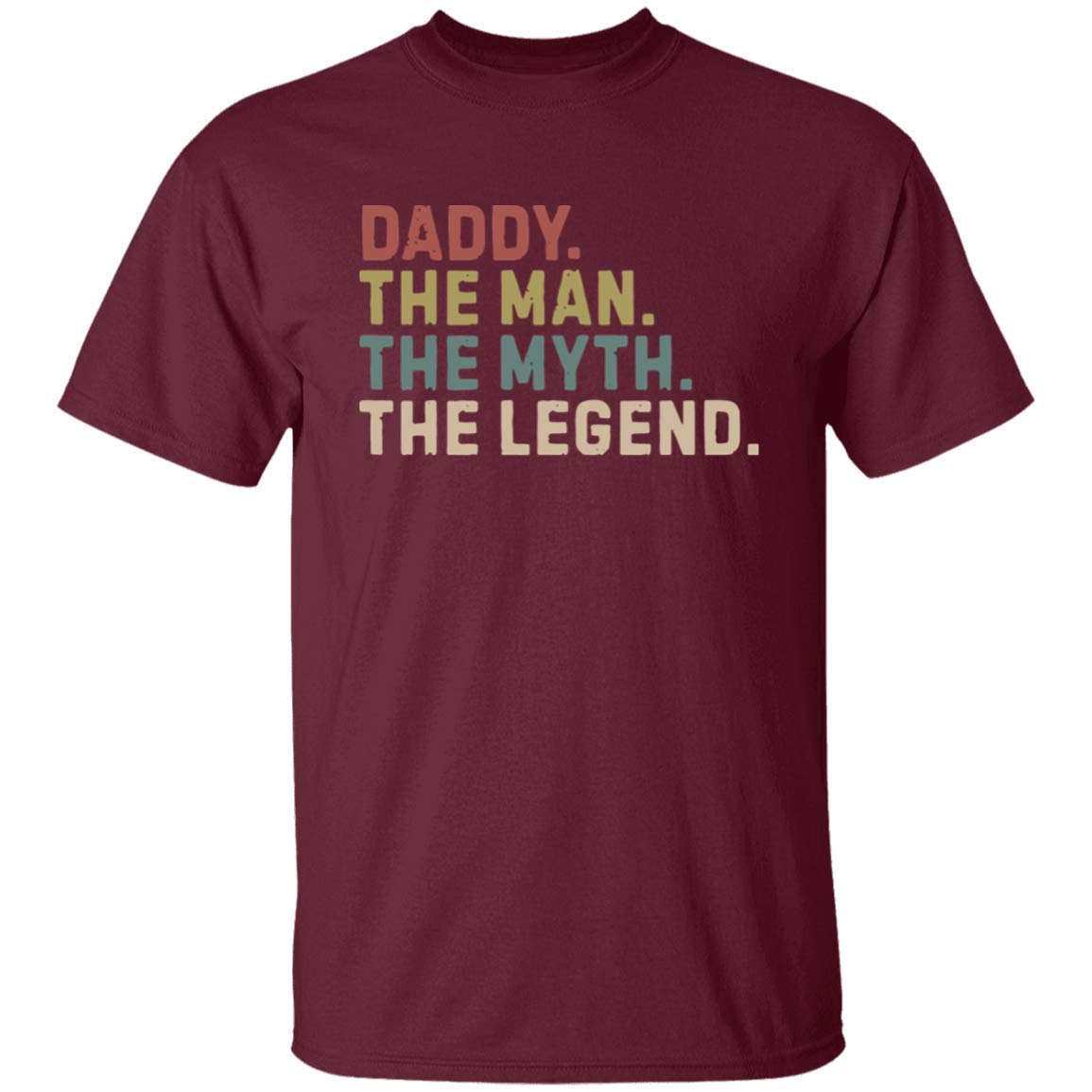 BitTeeClo Daddy The Man The Myth The Legend Graphic T-Shirt for Men - Cool Casual Vintage Tee for Everyday Wear, Gifts & Street Style