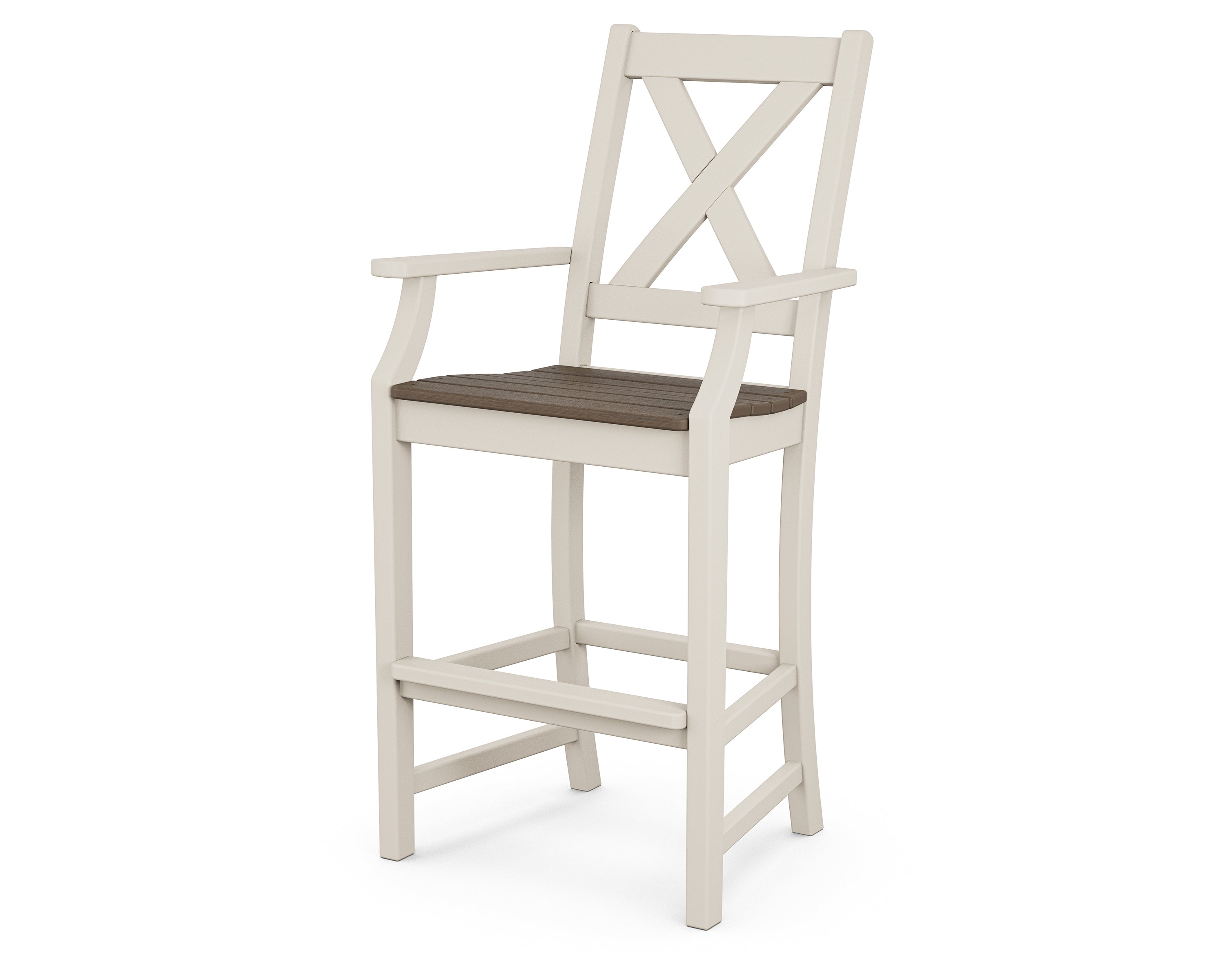 POLYWOOD Braxton Bar Arm Chair - Weather-Resistant Outdoor Dining Chair for Patio, Deck, or Poolside - Durable & Comfortable Seating Solution