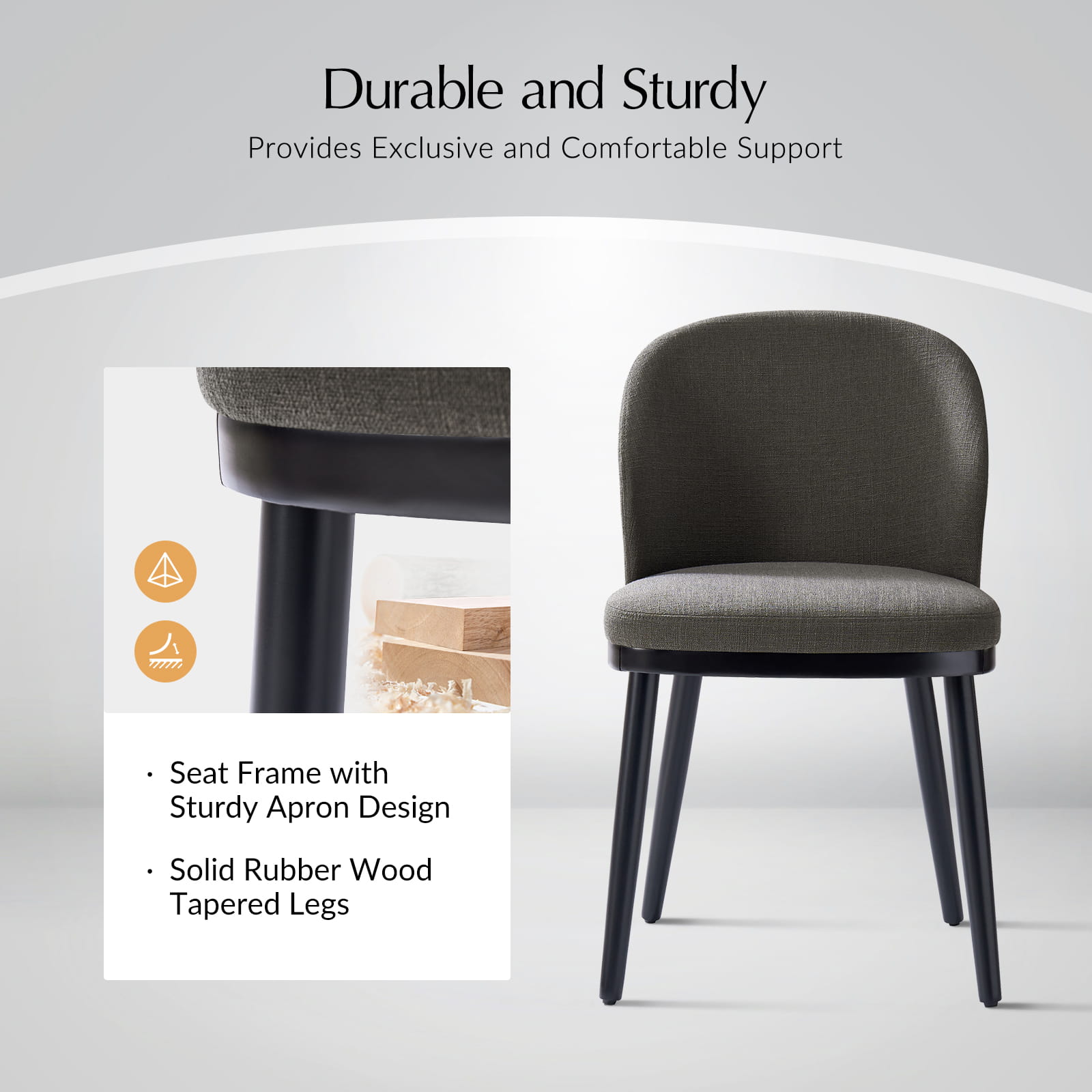 Premium Alrun Dining Chairs with Lumbar Support - Set of 2/4/6 - Modern Comfortable Kitchen & Dining Room Furniture for Home & Restaurant Use