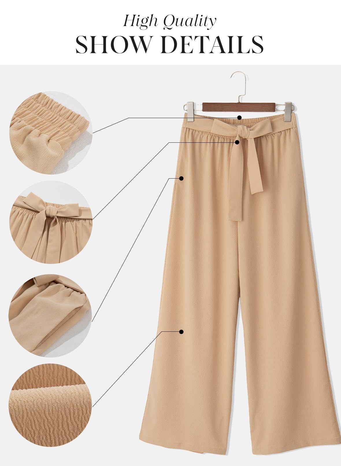 Dokotoo Women's High Waist Wide Leg Pants - Flowy Casual Loose Trousers with Pockets for Spring & Summer | Comfortable Office Wear & Weekend Outfits