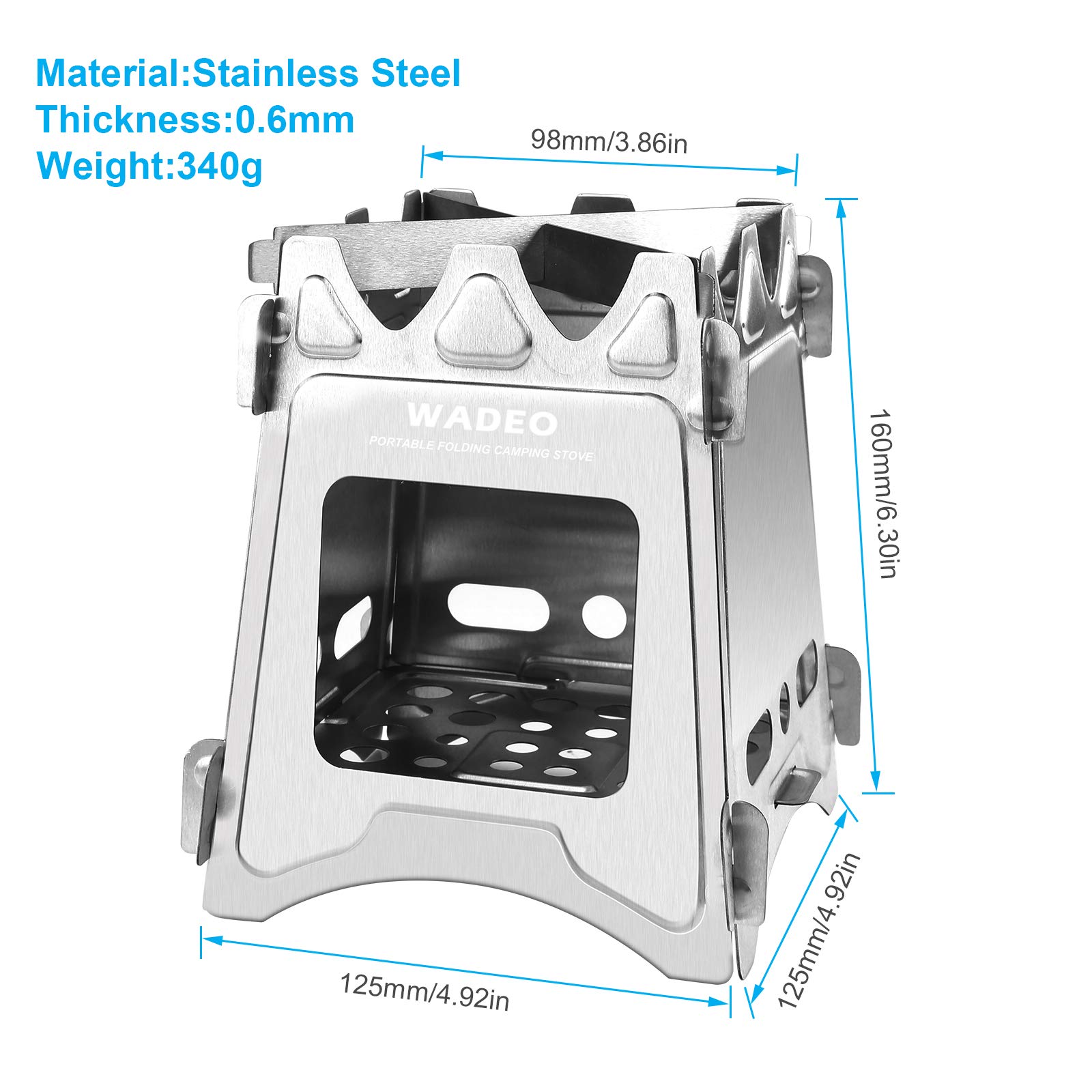 Portable Mini Wood Stove for Camping, Hiking & Picnic Cooking