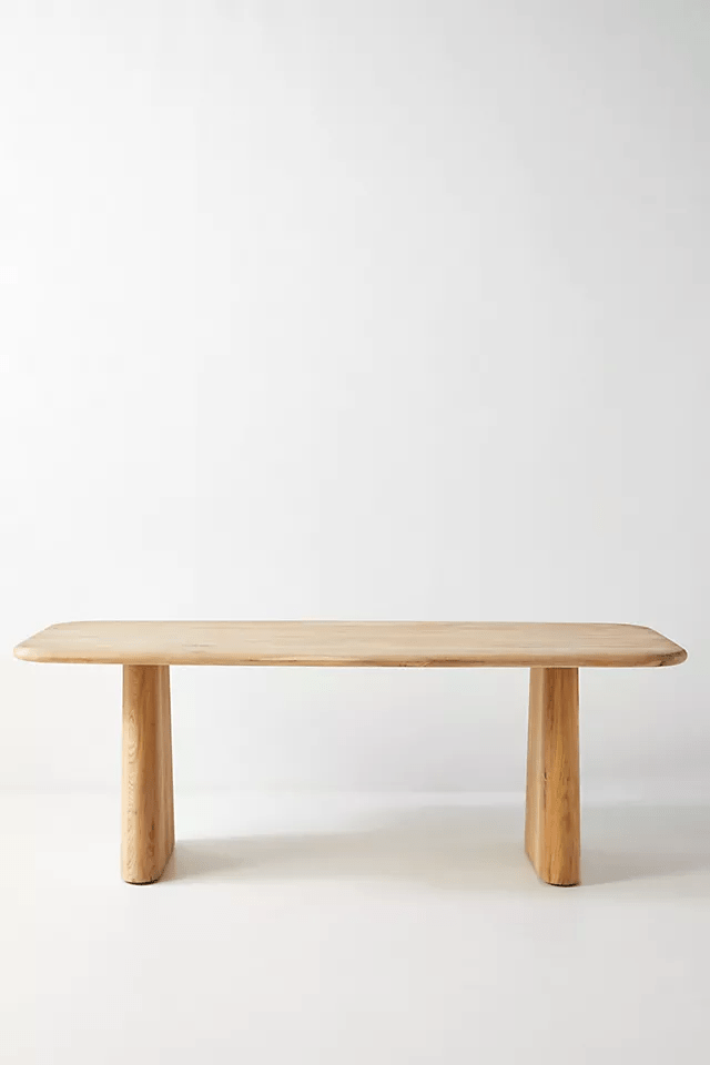 Handmade Kalle Sculptural Dining Table - Solid Wood Modern Black Dining Table for Kitchen, Dining Room & Open Concept Living Spaces
