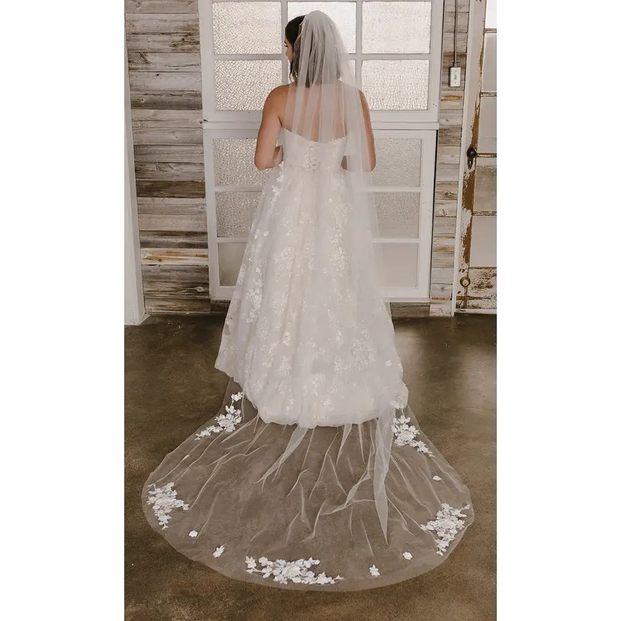 V2195C Cathedral Veil - Elegant Wedding Veil for Brides | Perfect for Church Ceremonies & Formal Weddings