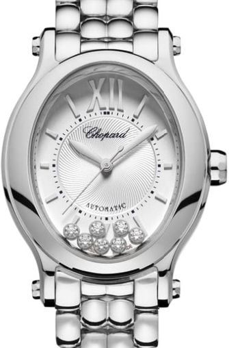 Chopard Happy Sport Oval Stainless Steel Women's Watch with Diamonds - Elegant Luxury Timepiece for Business, Parties & Special Occasions