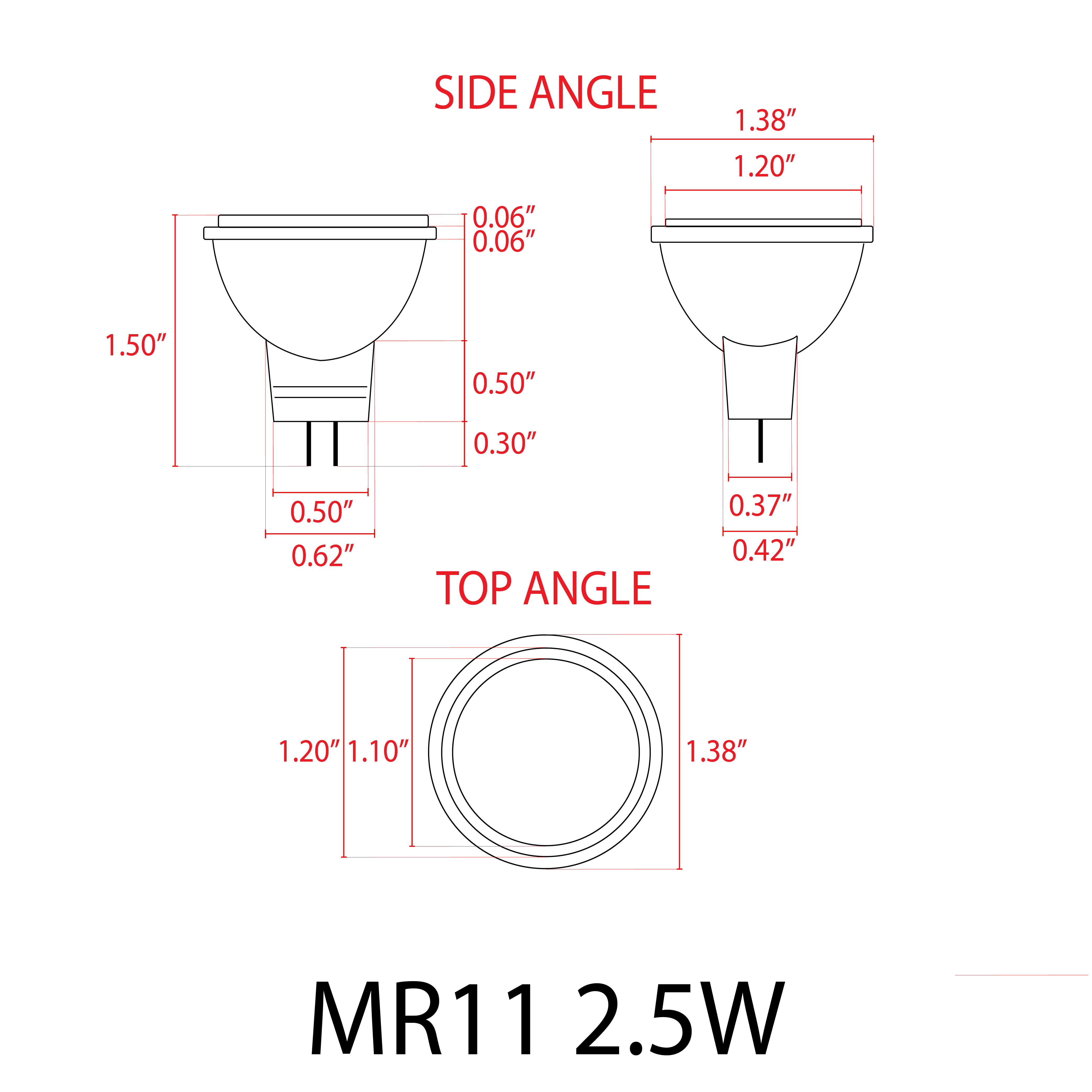 MR11 2.5W LED Landscape Light Bulbs - Energy Saving, IP65 Waterproof, Outdoor Lighting for Garden, Pathway, and Patio Decor