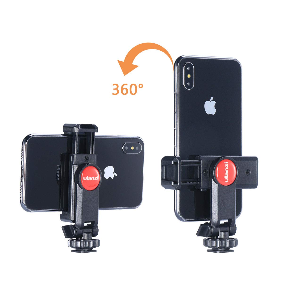 ULANZI ST-06S Flexible Phone Tripod Mount with Dual Cold Shoe Mount - Compatible with iPhone, Samsung, Canon, Nikon DSLR - Perfect for Photography, Vlogging & Live Streaming - Holds Microphone & LED Light for DJI Ronin SC Stabilizers