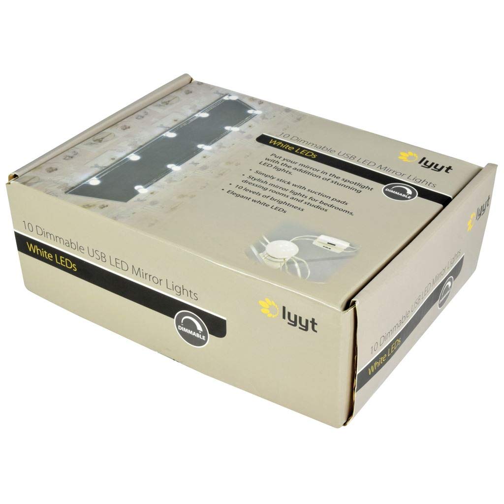 Lyyt Dimmable LED Mirror Lights - Adjustable Vanity Lighting for Bathroom, Makeup, Shaving & Salon - Energy Efficient & Waterproof