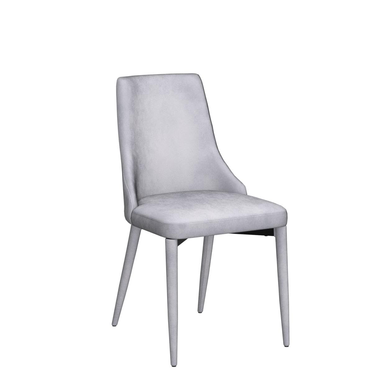 Mid Century Modern Dining Chairs Set of 2 - Gray Fabric Upholstered Side Chairs with Brown Metal Legs for Living Room & Kitchen | Comfortable Seating for Home, Office & Restaurant