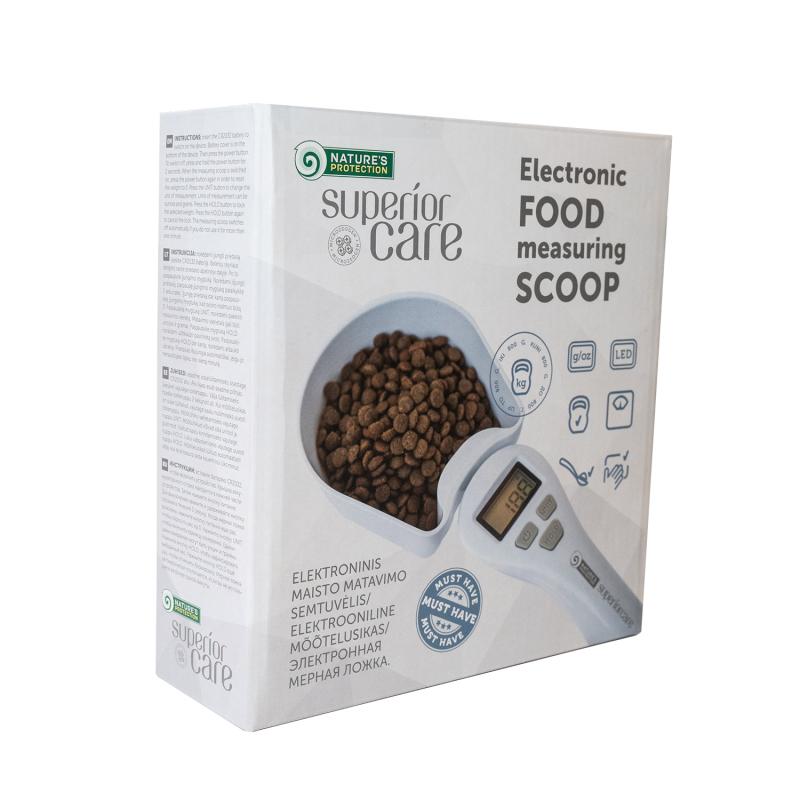 Nature's Protection Superior Care Electronic Pet Food Scoop with LCD Screen - Precise Measuring in Grams & Ounces for Dogs & Cats - Perfect for Portion Control & Diet Management