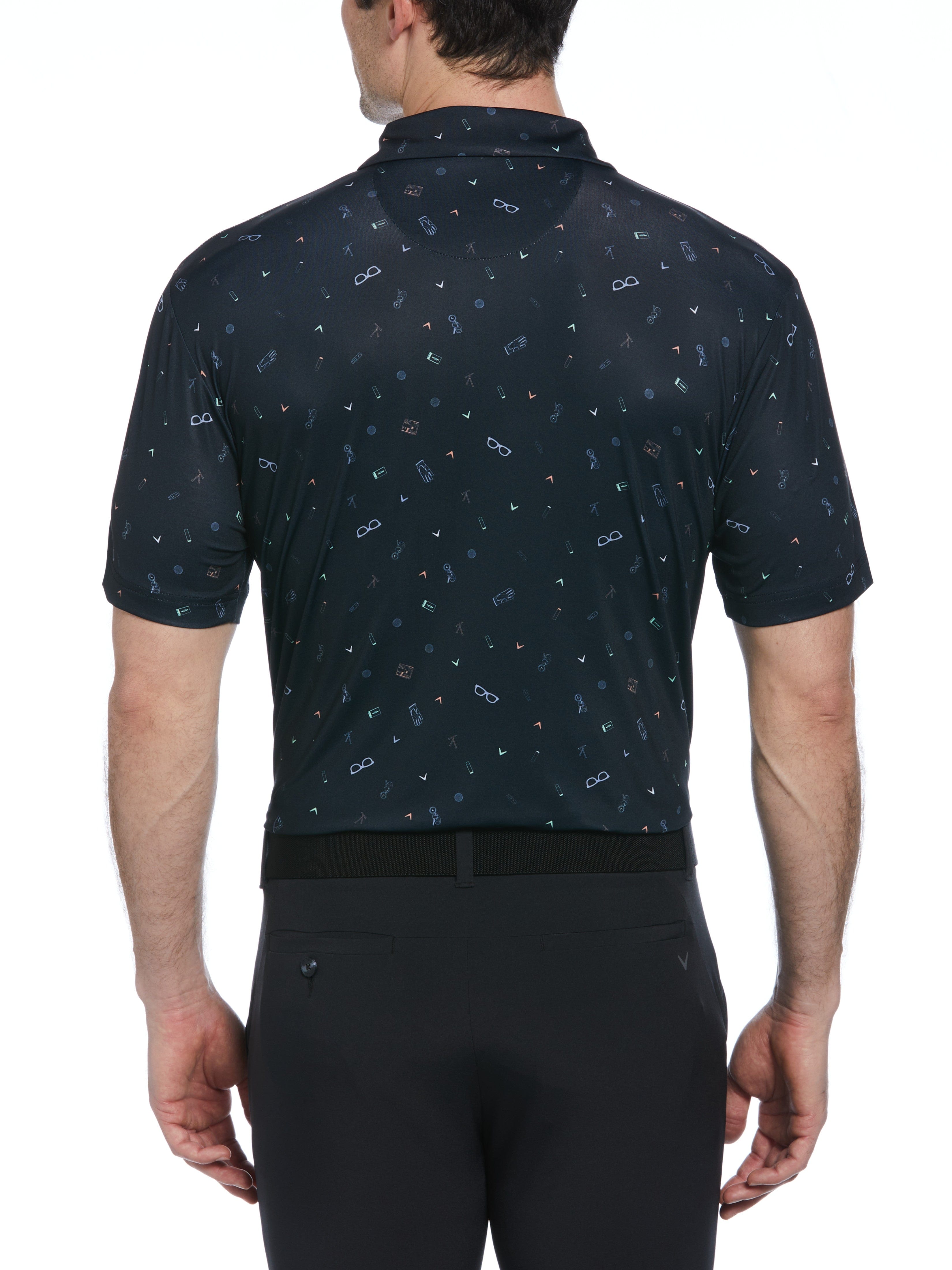 Men's Golf Polo Shirt with Essentials Print - Breathable & Stylish for Golfing, Casual Wear & Outdoor Activities