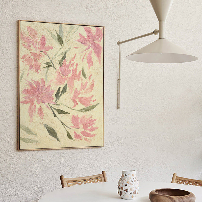 Hand Painted Peach Blossom Acrylic Flower Painting - Original Contemporary Wall Art for Home Decor, Living Room, Bedroom & Office