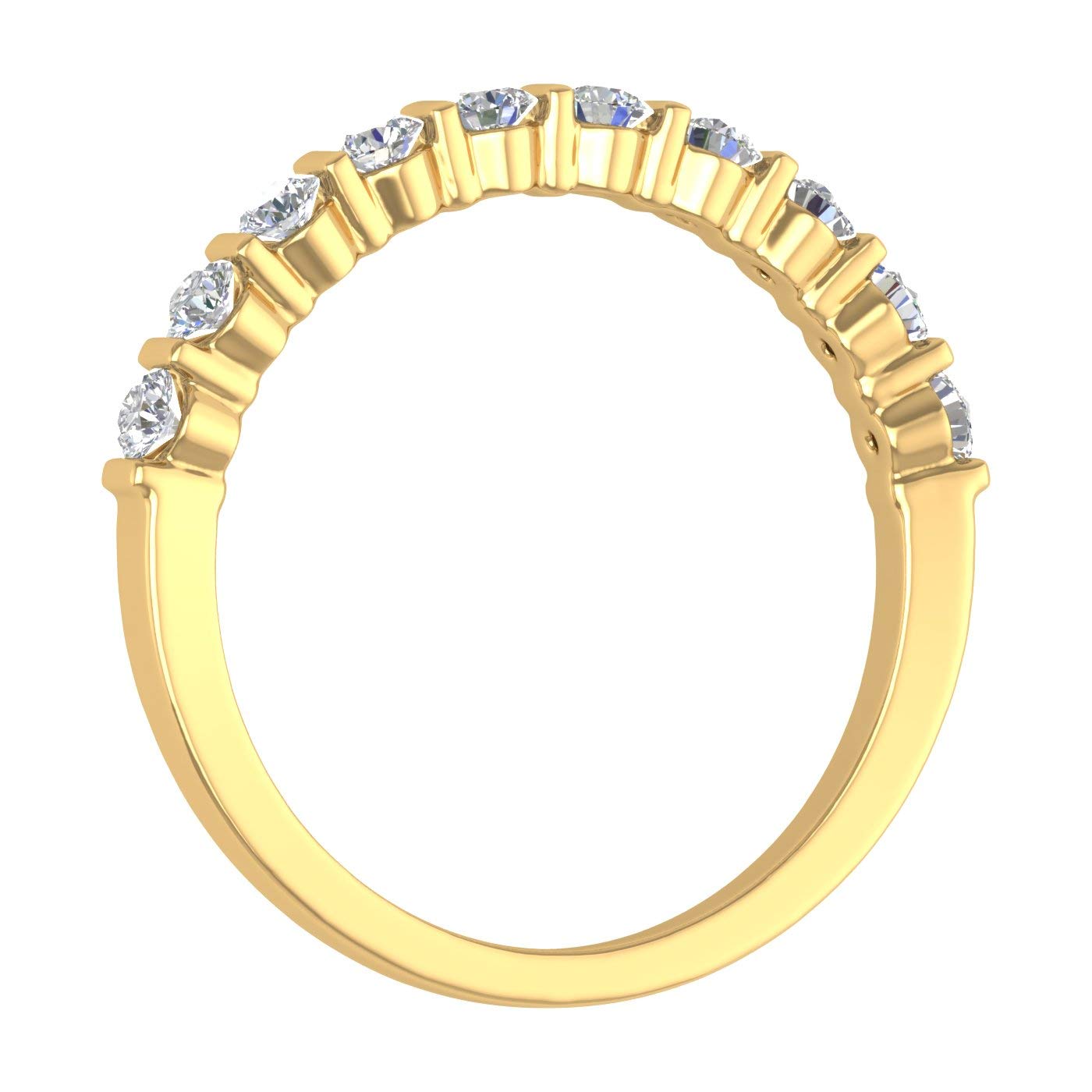 14K Gold Channel Set Diamond Wedding Band Ring - 1/2 Carat Total Weight, Dainty Stackable Bridal Ring for Women, Perfect for Engagement, Anniversary & Everyday Elegance
