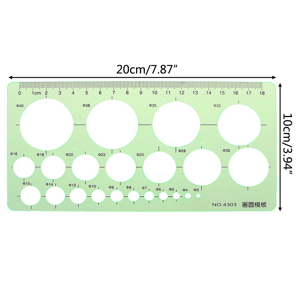 Geometric Plastic Circle Template Ruler - Drawing Tool for Artists, Designers & Crafters - Perfect for Sketching, Drafting & DIY Projects