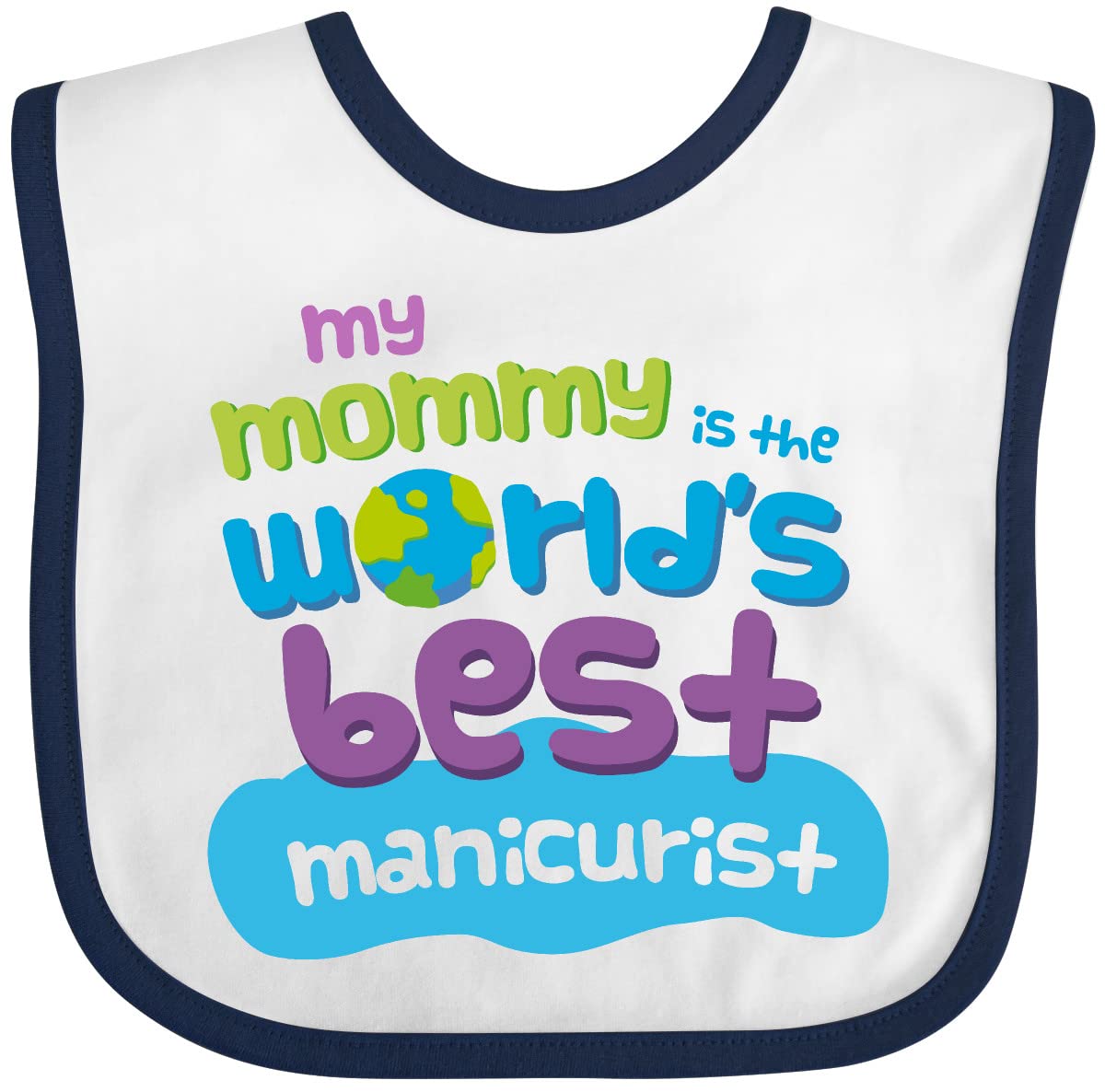 Inktastic Manicurist Mom Nail Artist Baby Bib - Funny Cute Gift for Nail Technicians, Mothers & Newborns - Perfect for Baby Showers, Mother's Day & Nursing