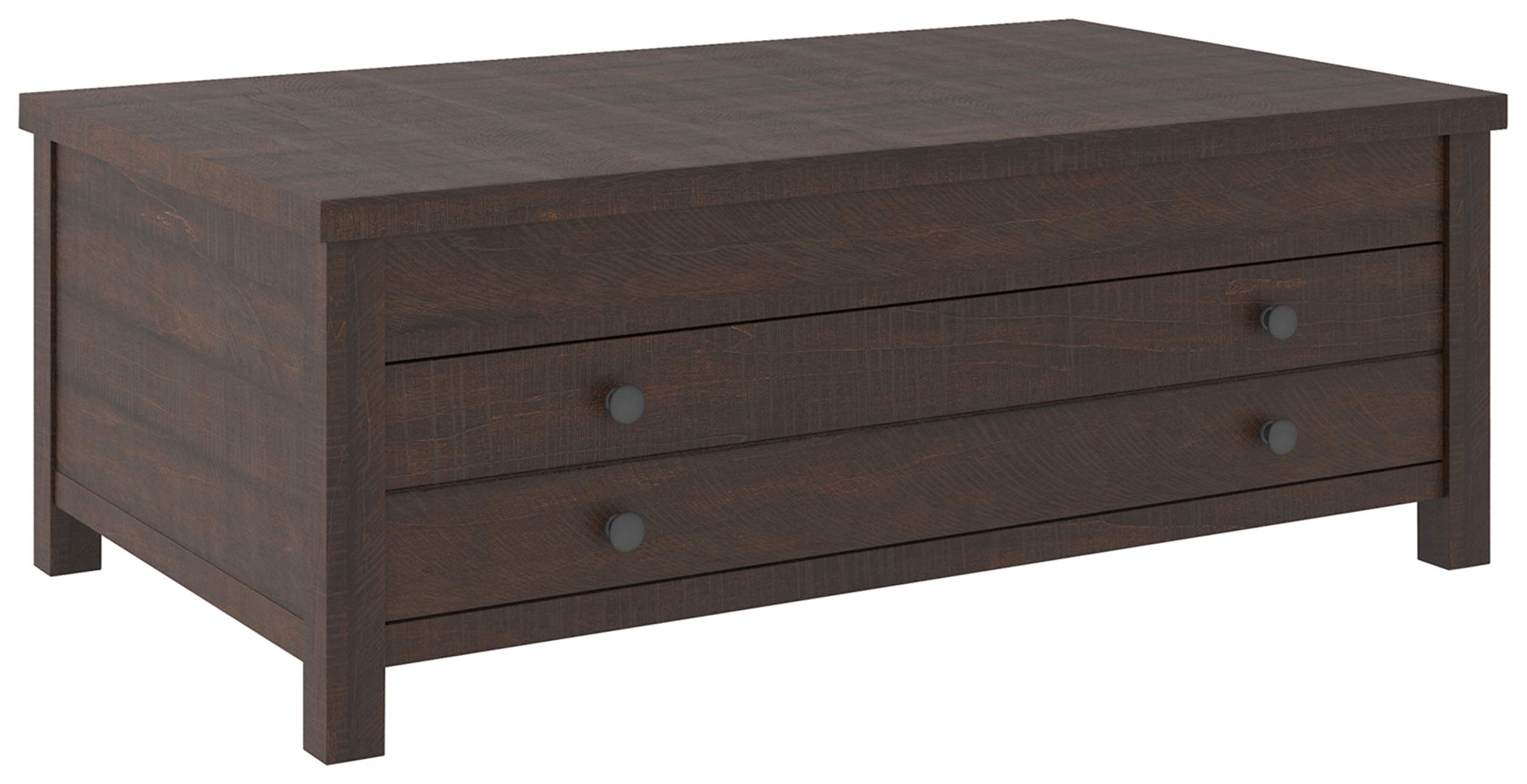 Ashley Camiburg Farmhouse Coffee Table with Storage - Lift Top, Dark Brown for Living Room