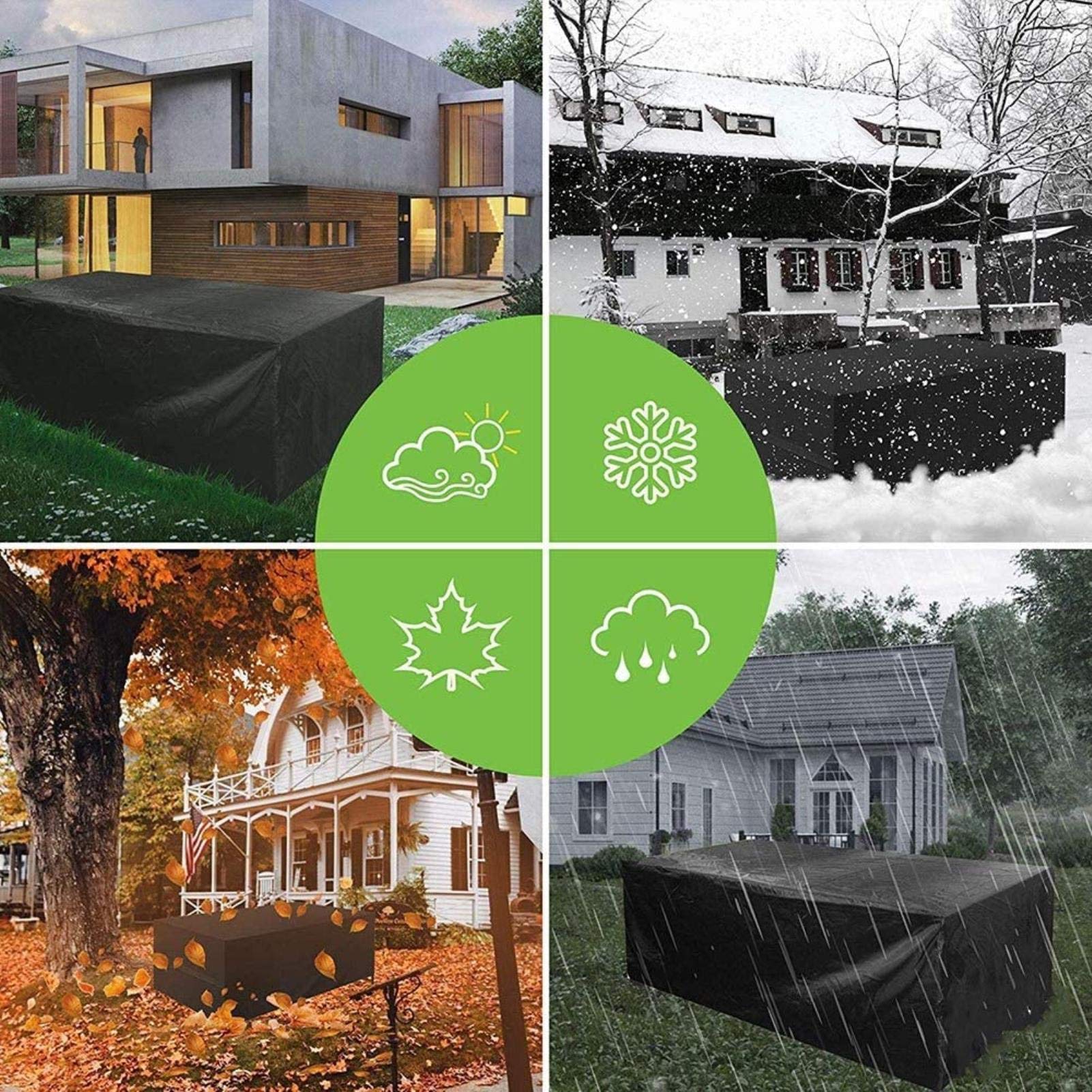**180×120×70cm Waterproof Garden Furniture Cover - Heavy Duty Patio Table Protector for Rattan & Outdoor Sets, Dustproof & Customizable Black Tarpaulin - Perfect for All-Weather Protection & Storage**