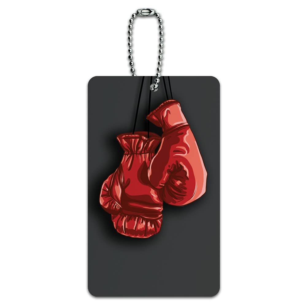 Premium Red Boxing Gloves Luggage Tag - Durable Carry-On ID Card Holder for Suitcases & Travel Bags - Perfect for Gym, Boxing Training & Travel Accessories