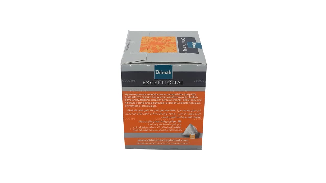 Dilmah Exceptional Lively Lime & Orange Fusion Tea - 20 Premium Ceylon Tea Bags in Luxury Leaf Sachets | Perfect for Afternoon Tea & Office Refreshment