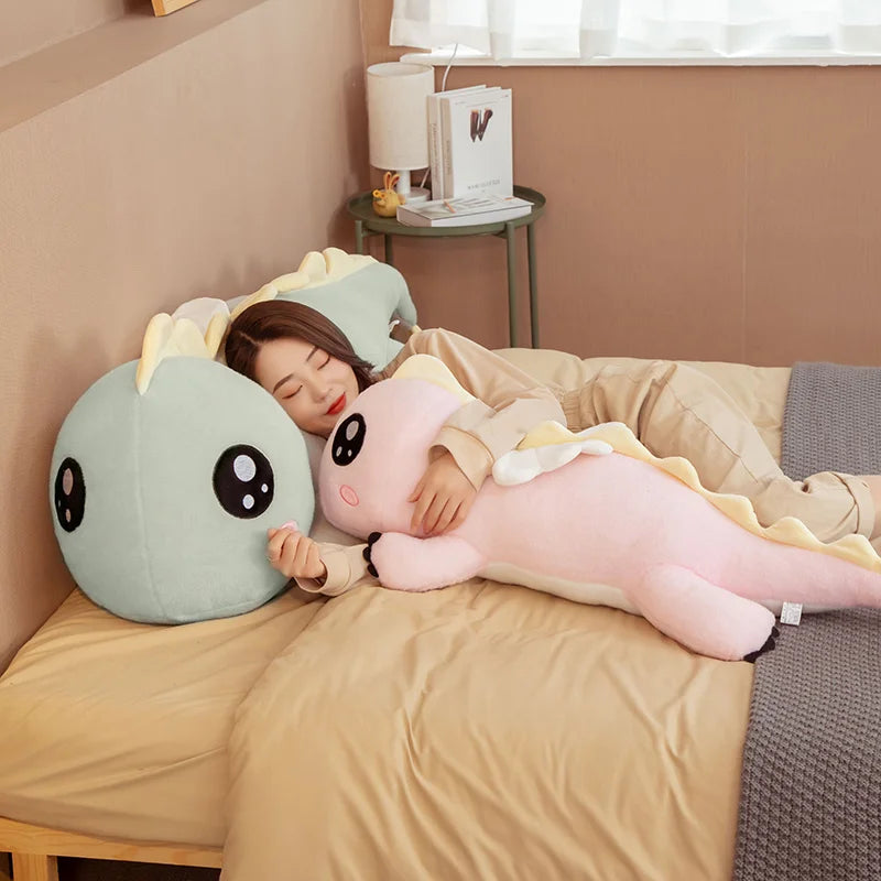 90-130cm Giant Angel Dinosaur Plush Toy - Soft Winged Cartoon Dinosaur Stuffed Animal Pillow for Kids | Perfect for Bedroom Decor, Birthday Gifts & Cuddle Companions