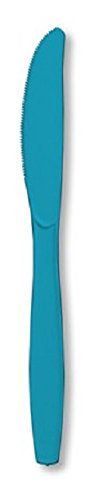 288-Pack Tropical Turquoise Heavy-Duty Plastic Party Knives - Premium Disposable Cutlery for Birthday Parties, BBQs, Picnics & Events