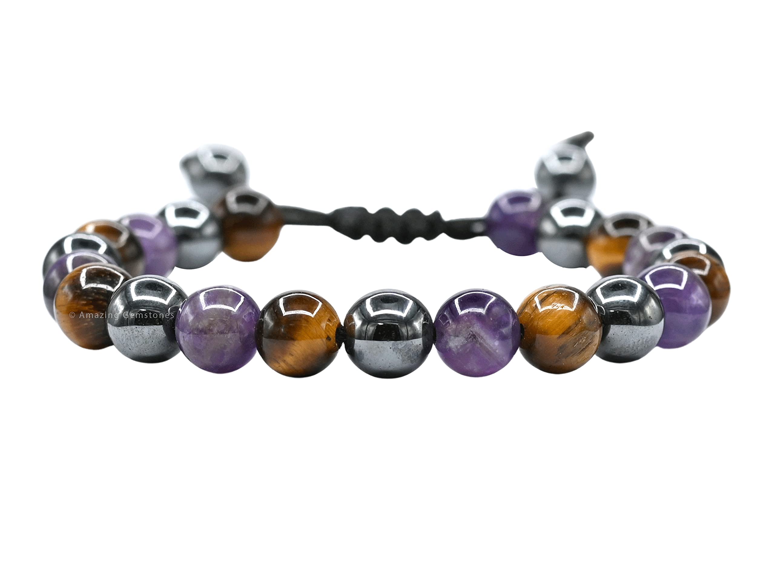 Stop Smoking & Vaping Aid Bracelet - Hematite, Tiger Eye, Amethyst Healing Bracelet Set for Men & Women - Anxiety Relief, Stress Reduction, Calming Gifts - Adjustable Beaded Pulseras - Perfect for Meditation, Yoga & Daily Wear