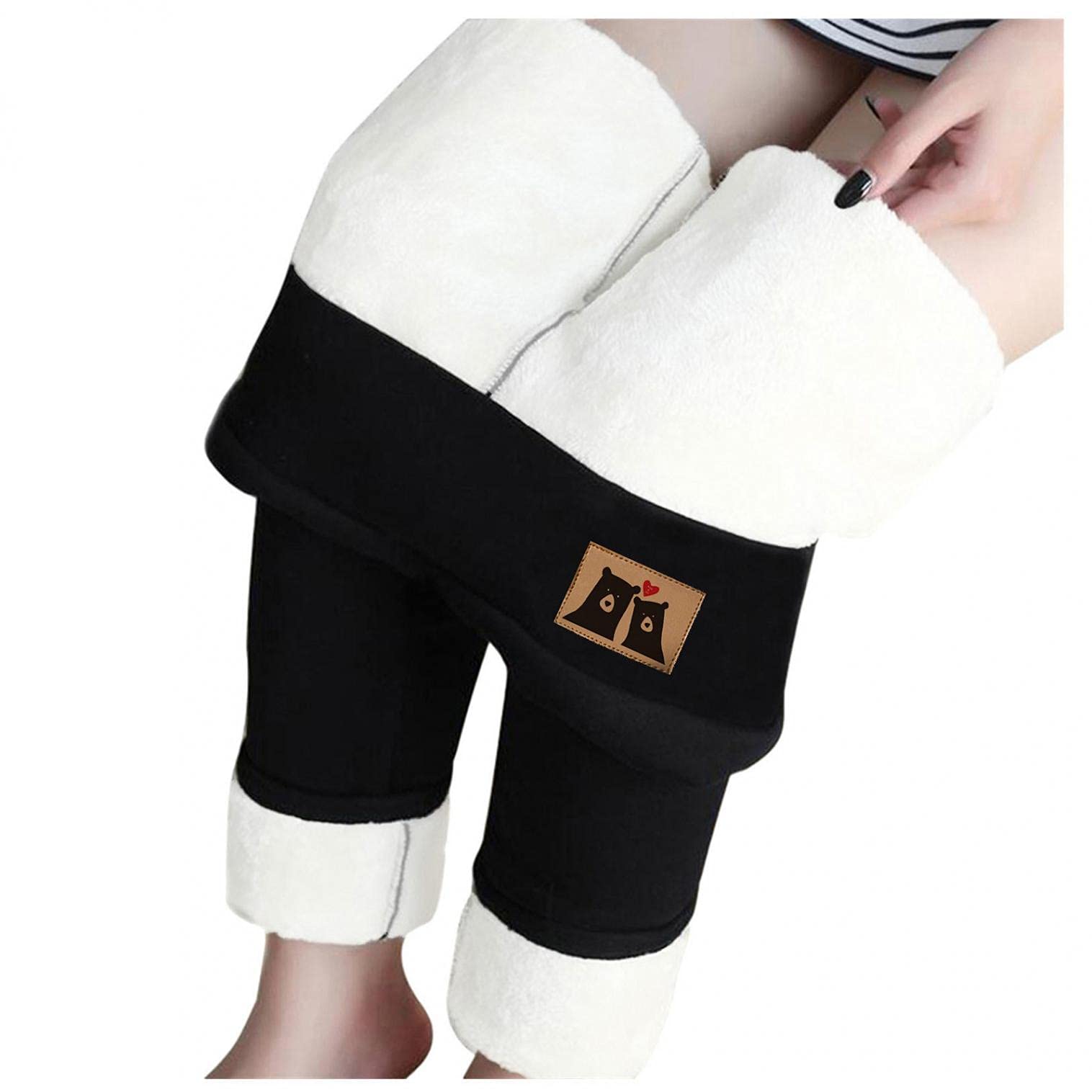Women's Plus Size Winter Fleece Lined Leggings - High Waisted Thermal Pants for Cold Weather